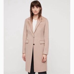 All Saints Dusty Pink Wool Coat